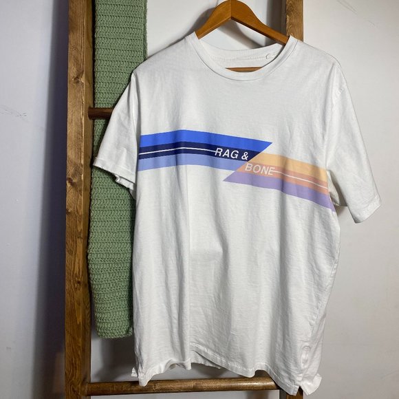 Mens T-shirt - Rag & Bone, White - Picture 1 of 1